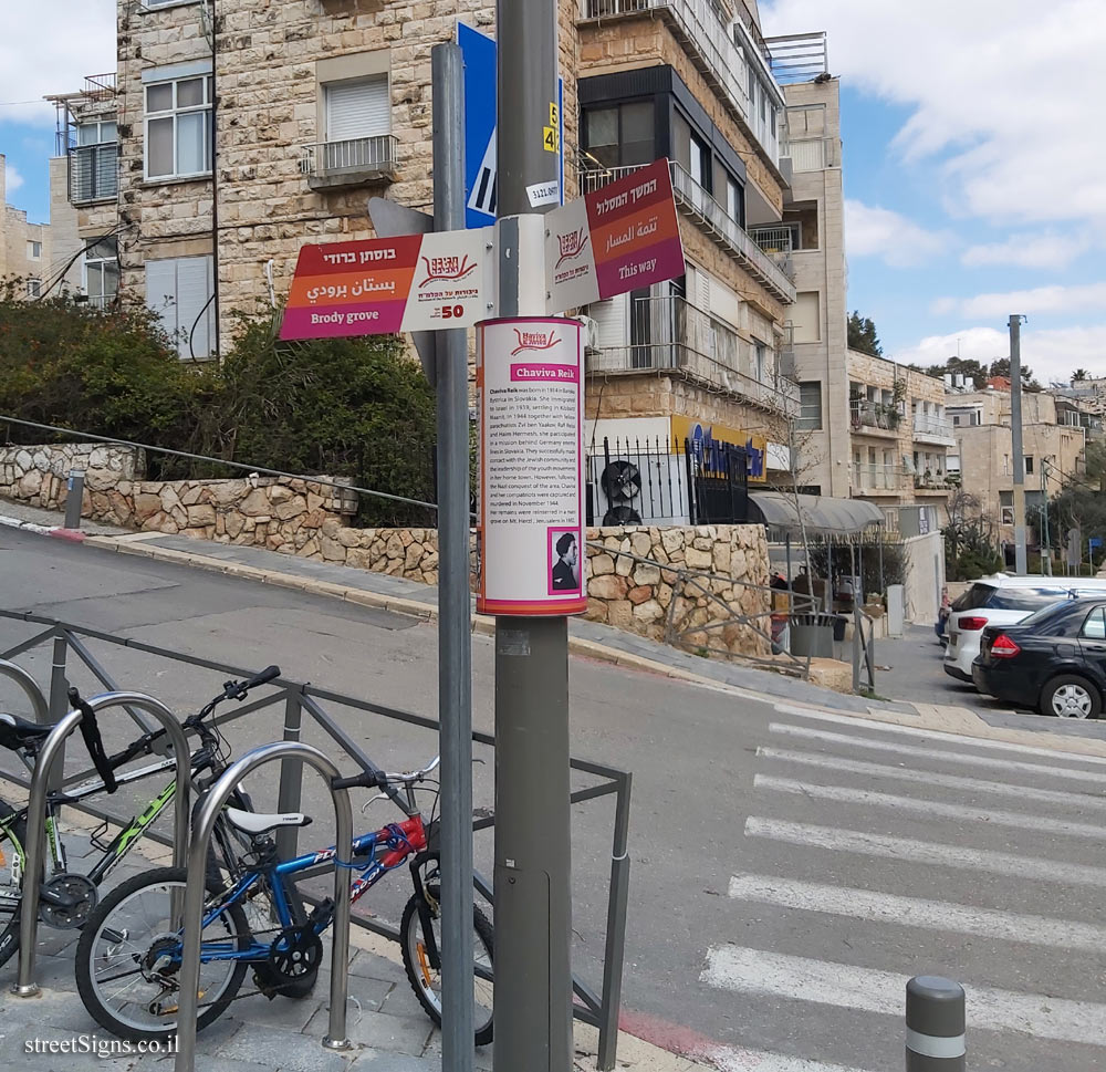 Jerusalem - "Haviva Netiva and Aviva" route - Chaviva Reik - HaPalmach St 40, Jerusalem, Israel
