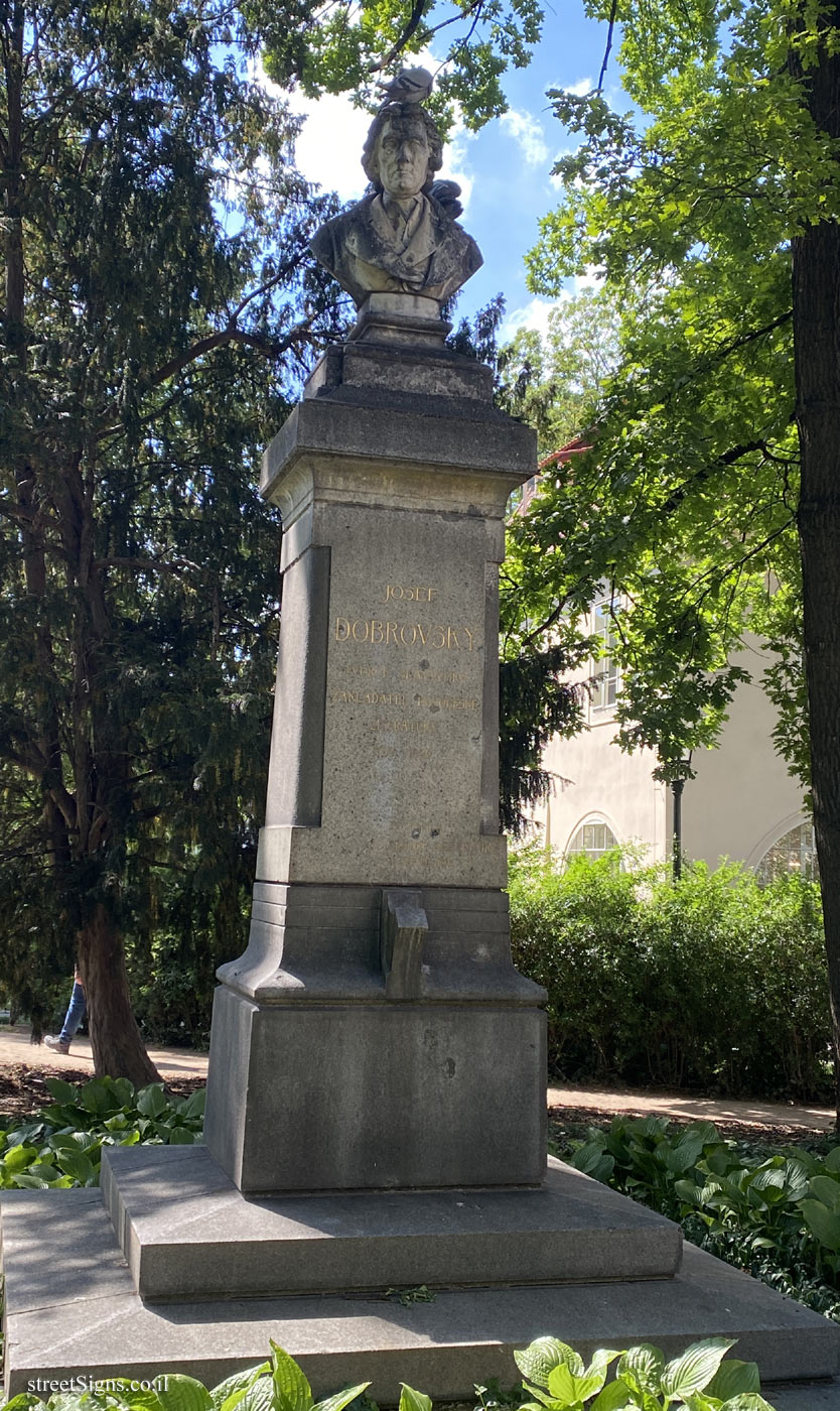 Prague - a statue commemorating Josef Dobrovský - 4, U Sovových mlýnů 506, 118 00 Praha 1-Malá Strana, Czechia