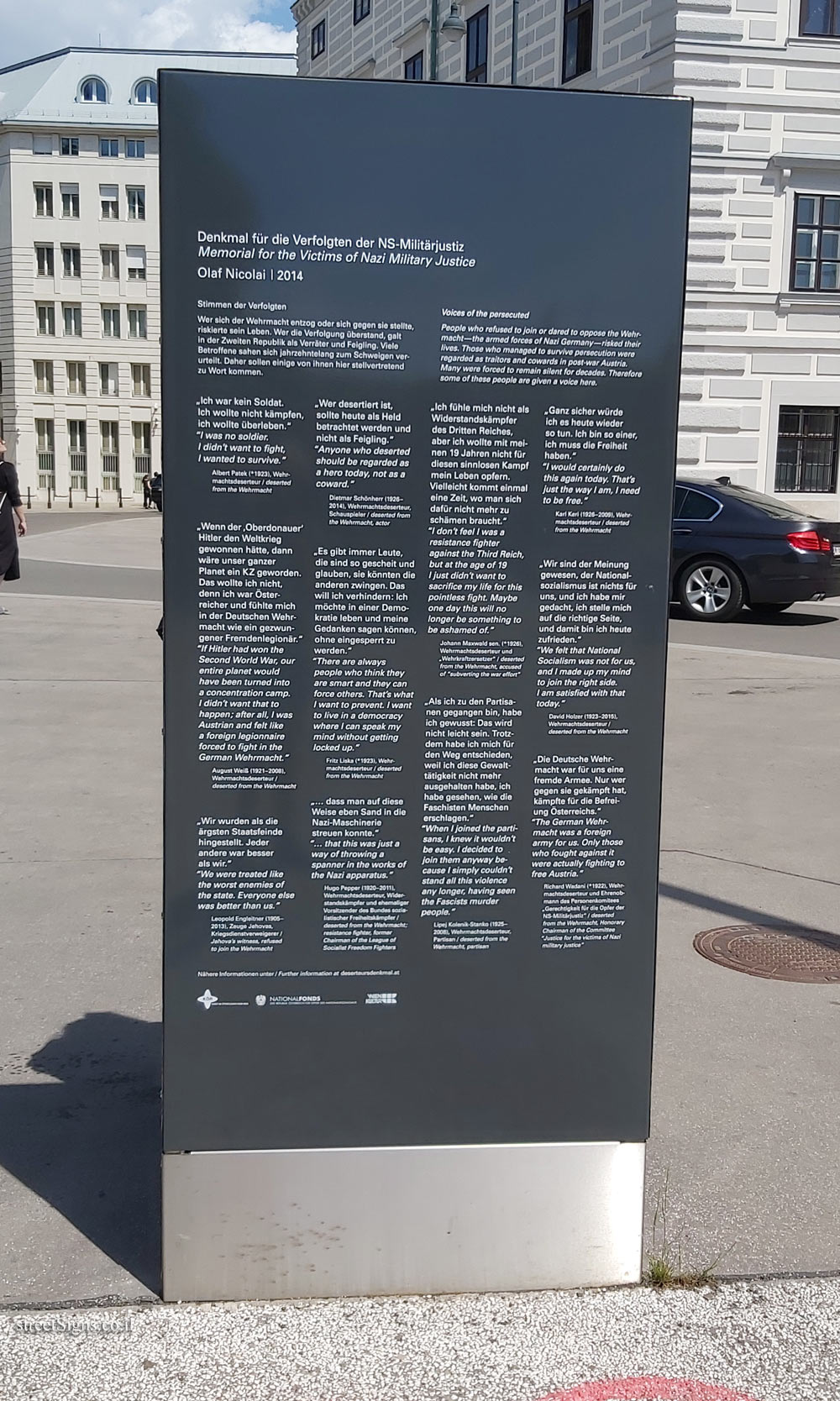 Vienna - A monument in memory of the victims of the Nazi military justice system - Ballhauspl. 2, 1010 Wien, Austria