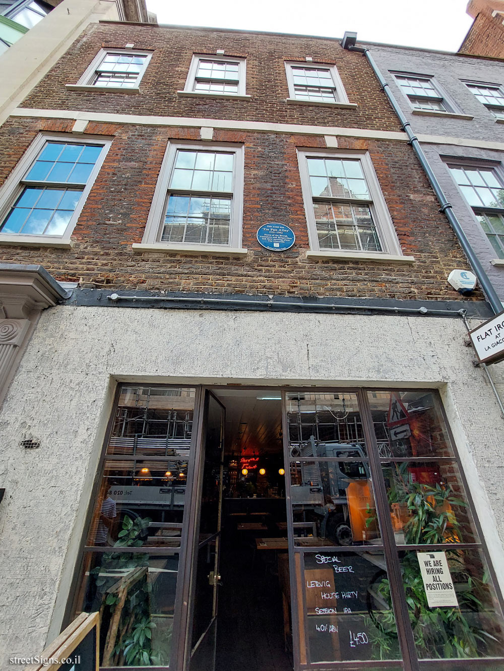 London - a sign commemorating the meeting place of publishers and songwriters - 9 Denmark St, London WC2H 8LS, UK