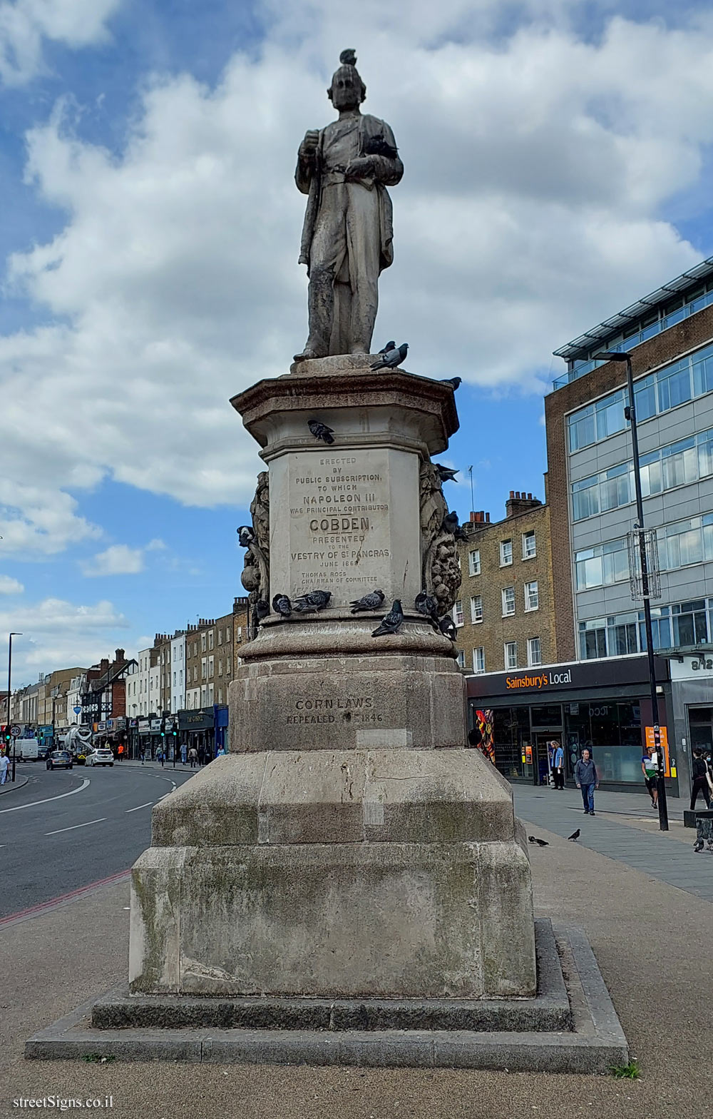 London - A statue commemorating Richard Cobden - Camden High St, London NW1 0JH, UK