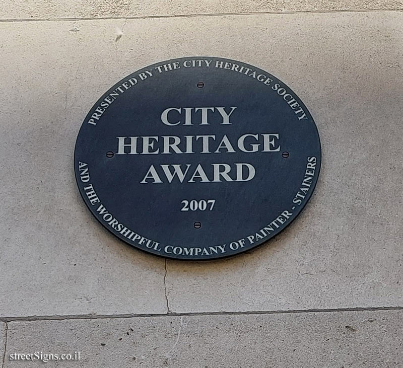 City Heritage Award for 2007 - 7 Lothbury, London EC2R 7AP, UK