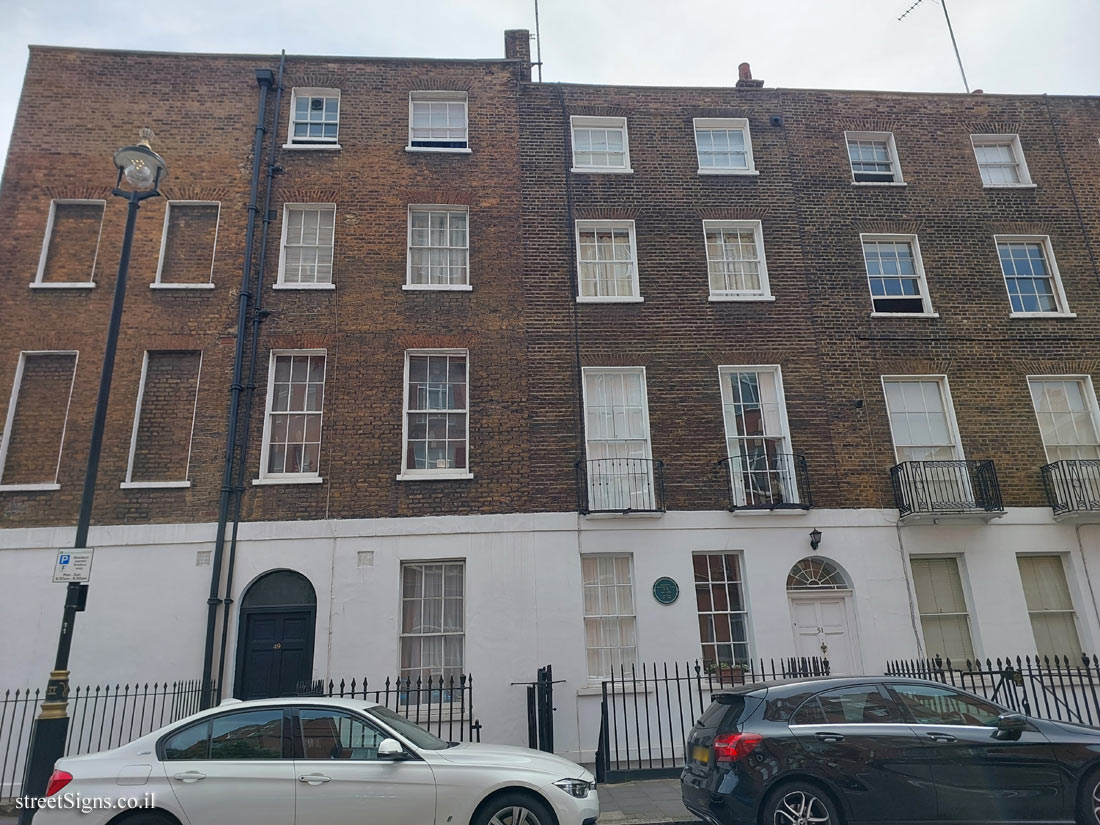 London - commemorative plaque at the place where the philosopher Alfred Jules Eyre lived - 51 York St, London W1H 1PU, UK