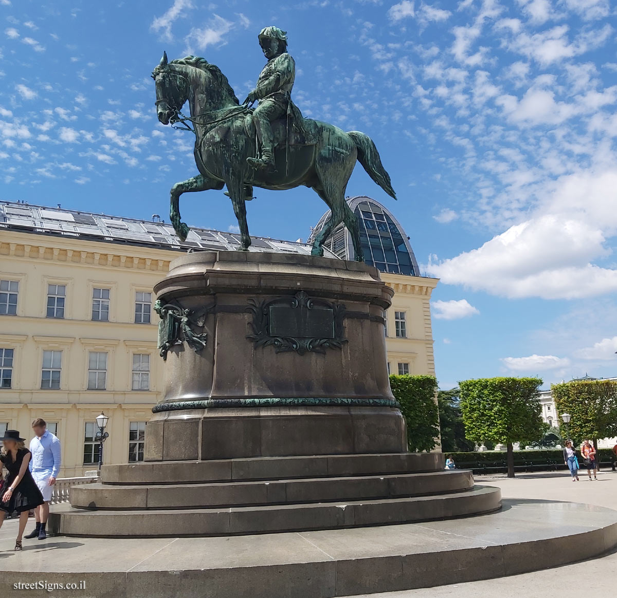 Vienna - the statue of Archduke Albert, Duke of Teschen in the Albertina Museum - Statue von Erzherzog Albrecht, Albertinapl. 1, 1010 Wien, Austria