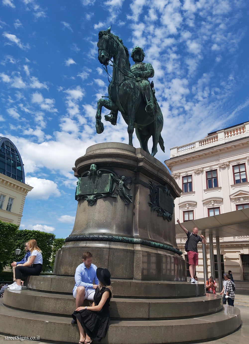 Vienna - the statue of Archduke Albert, Duke of Teschen in the Albertina Museum - Statue von Erzherzog Albrecht, Albertinapl. 1, 1010 Wien, Austria