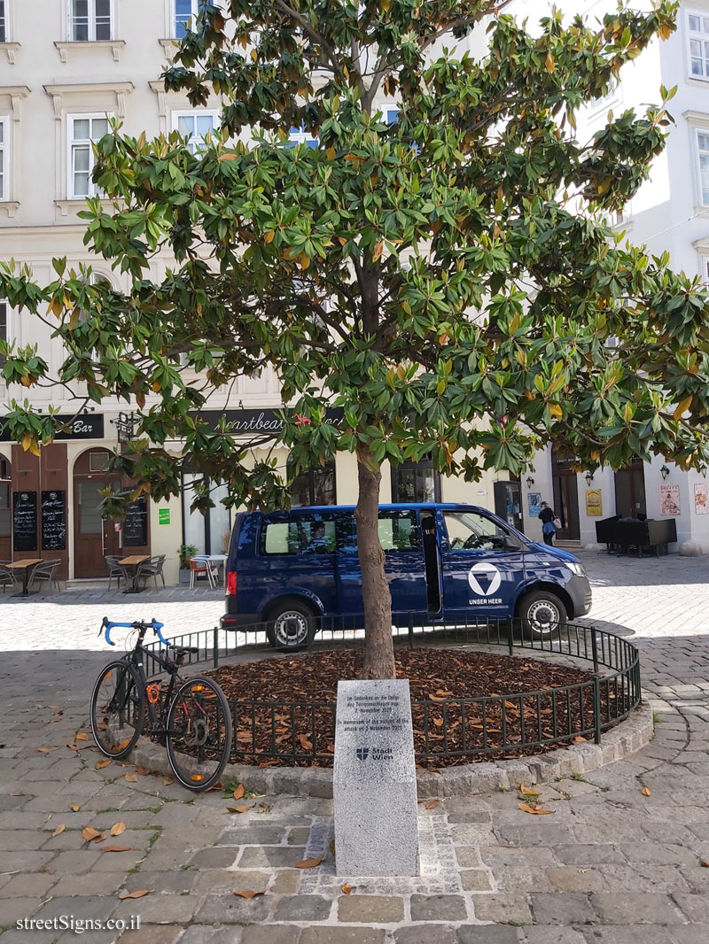 Vienna - Memorial to the victims of the shooting attack in 2020 - Judengasse 8, 1010 Wien, Austria