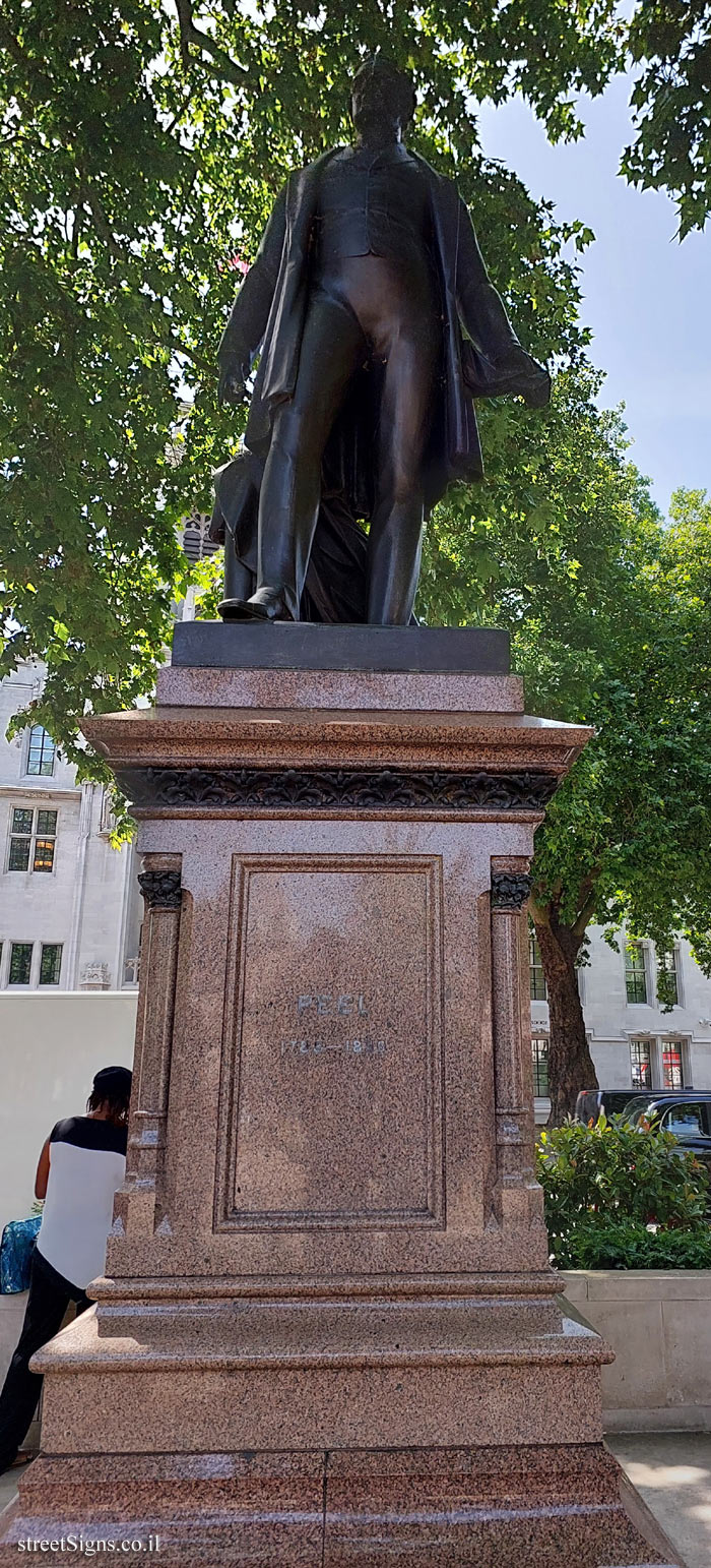 London - Statue of Robert Peel - Parliament Square, SW1, London, UK