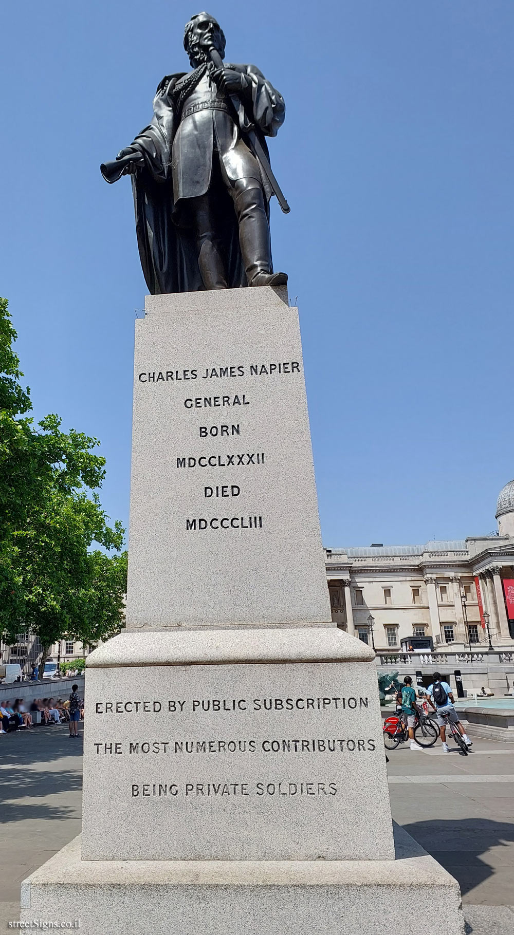 London - Trafalgar Square - Statue commemorating Charles James Napier - Trafalgar Square, London WC2N 5DU, UK
