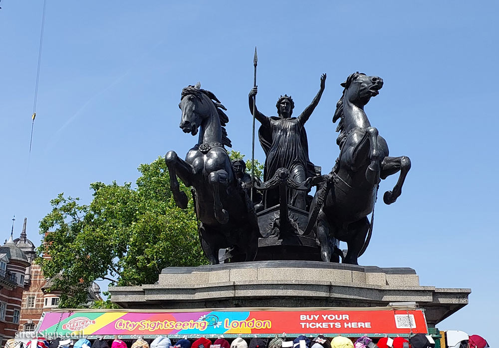 London - Boadicea and Her Daughters statue - Westminster Pier, London SW1, UK