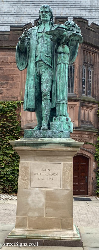 Princeton University - John Witherspoon memorial plaque - East Pyne Hall, Princeton, NJ 08542, USA