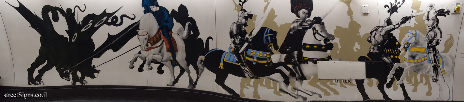 Charing Cross Subway Station - Interior of the station - The Battle of San Romano - Trafalgar Square / Charing Cross Stn, London, UK