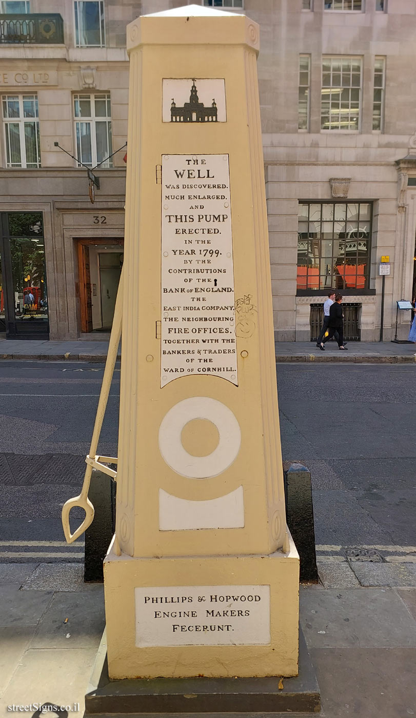 London - The Cornhill Water Pump - 29 Cornhill, London EC3V 3NF, UK