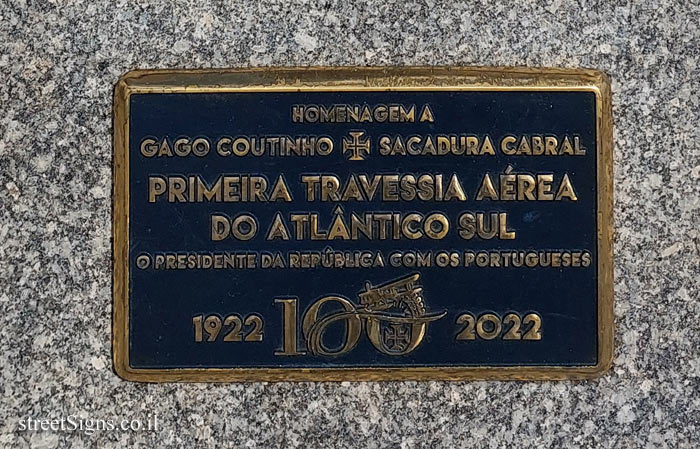 Lisbon - the monument commemorating the flight of Gago Coutinho and Sacadura Cabral - Av. Brasília BP, 1400-038 Lisboa, Portugal