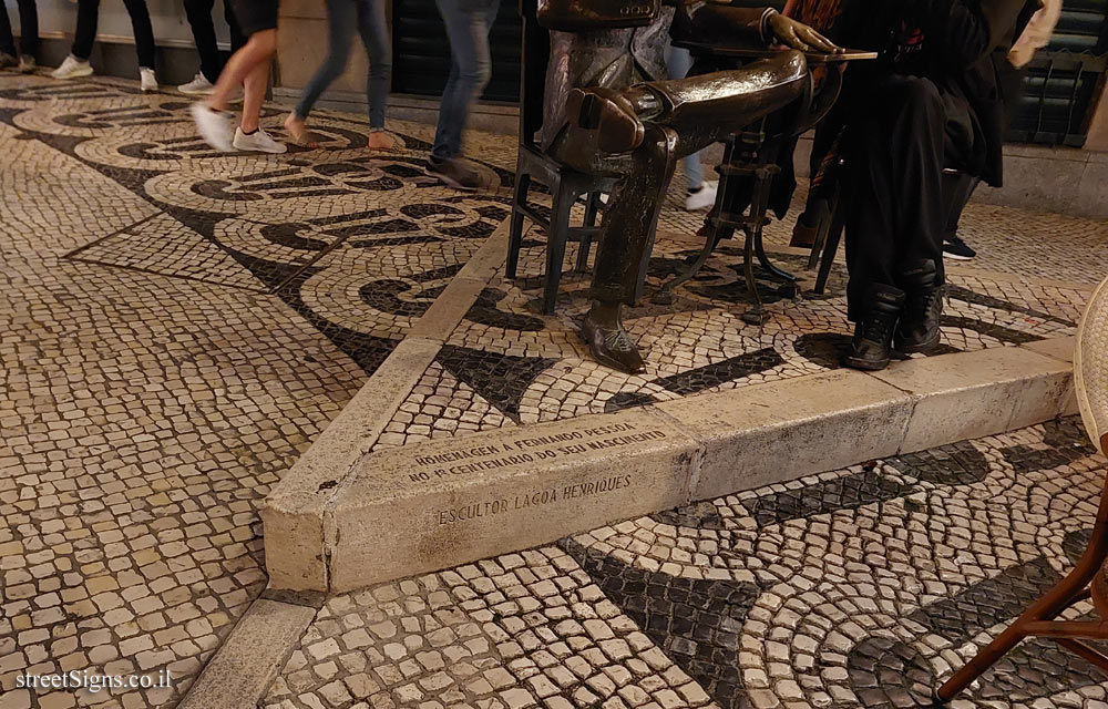 Lisbon - commemorative statue of the poet Fernando Pessoa - R. Paiva de Andrade 25, 1200-445 Lisboa, Portugal