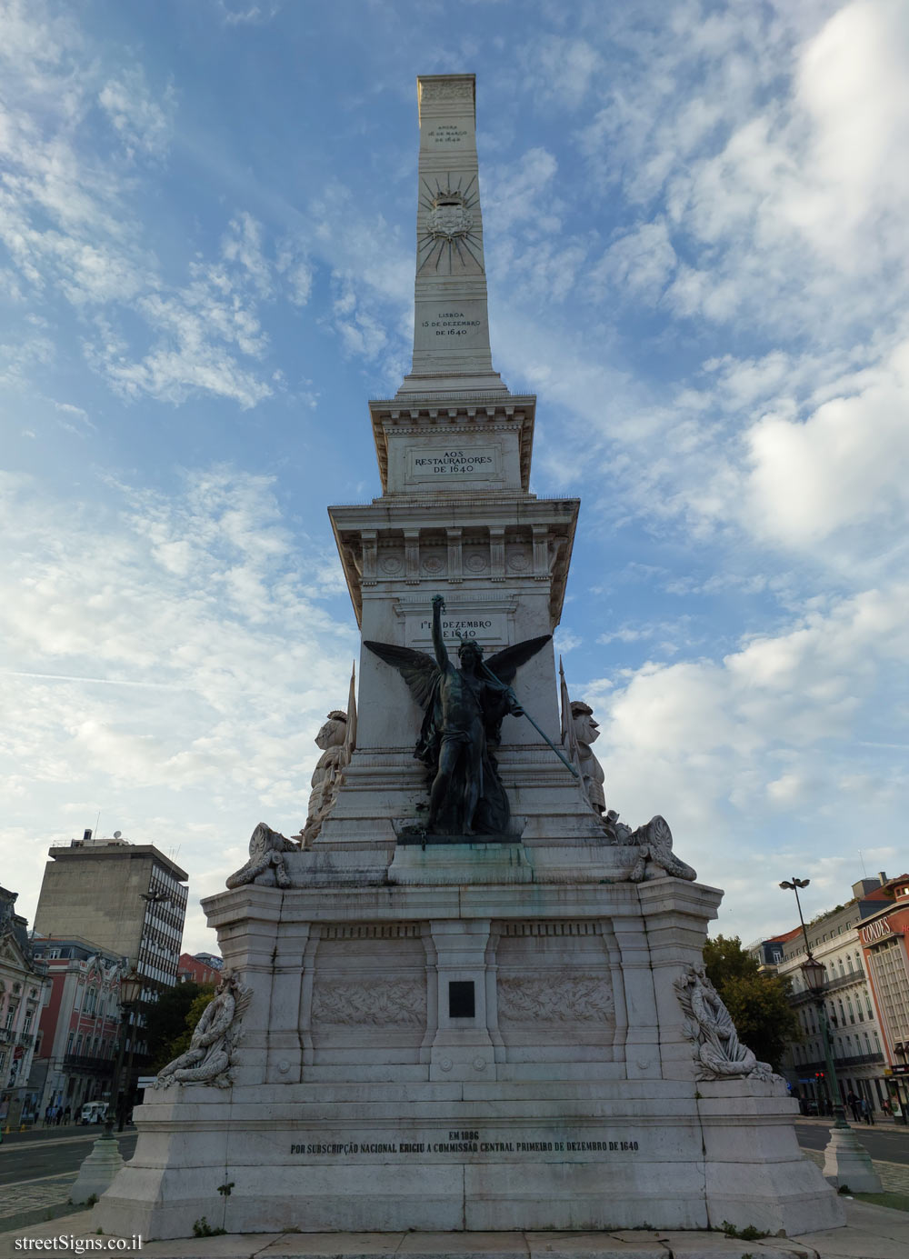 Lisbon - Restadores Square - the monument marking the liberation of Portugal from Spanish rule - Praça dos Restauradores, 1250-096 Lisboa, Portugal