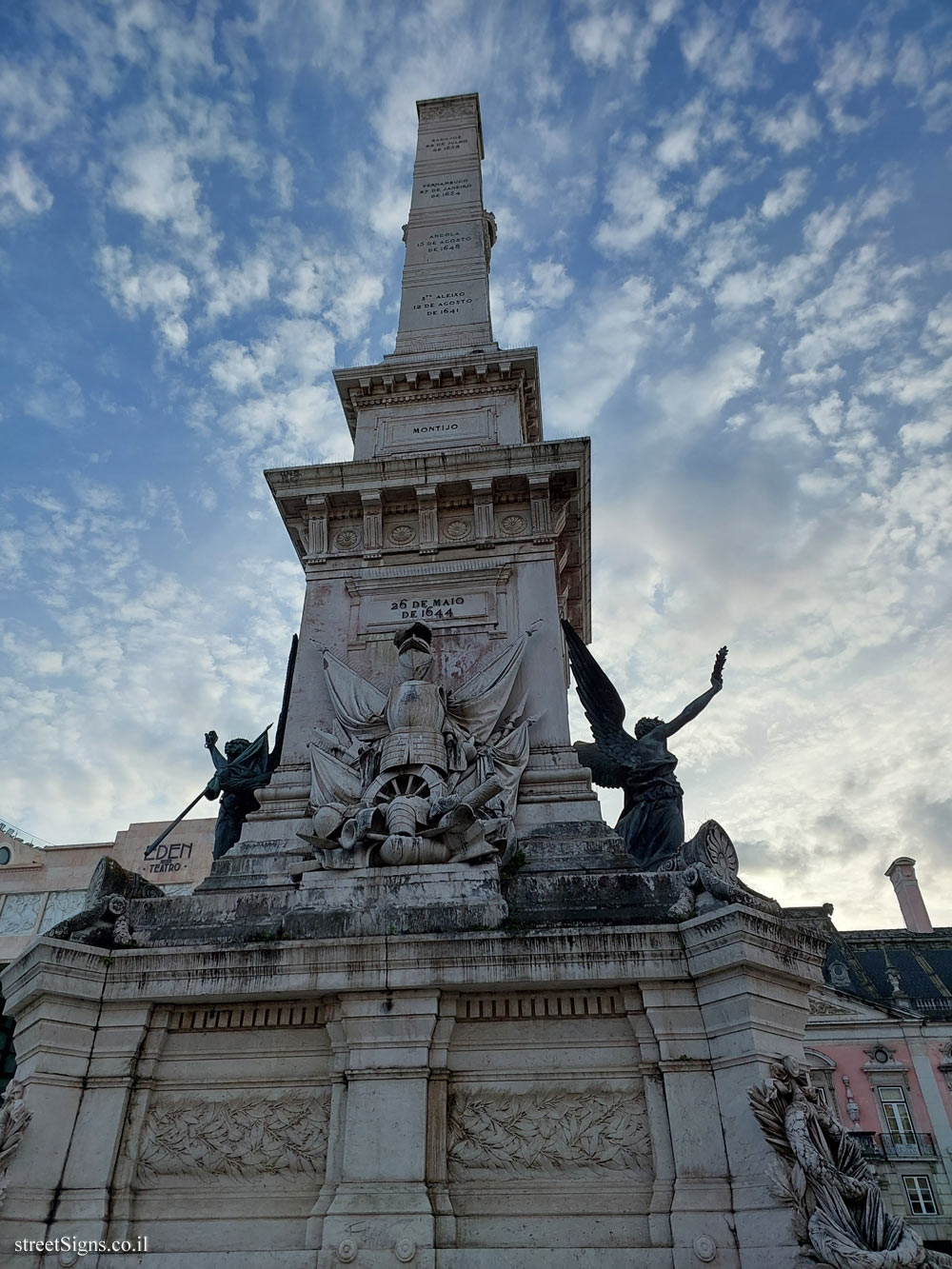 Lisbon - Restadores Square - the monument marking the liberation of Portugal from Spanish rule - Praça dos Restauradores, 1250-096 Lisboa, Portugal