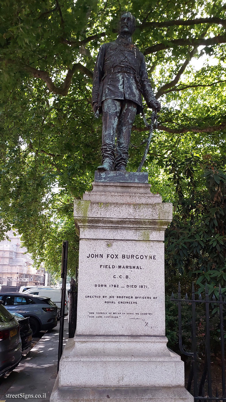 London - A statue commemorating the military man John Fox Burgoyne - Waterloo Pl, St. James’s, London SW1Y 5ER, UK