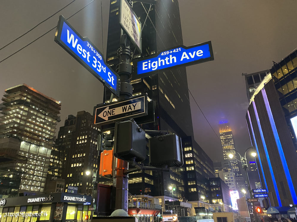 New York - intersection of 33rd Street and Eighth Avenue