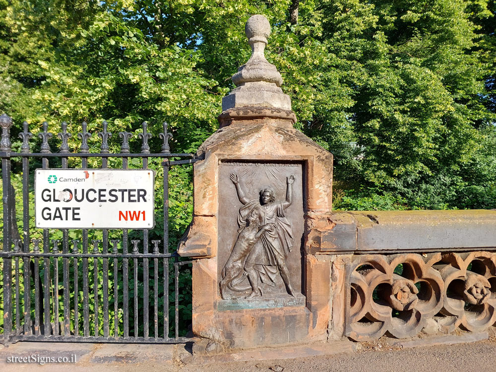 London - Commemorative plaque to St. Pancras - 15 Gloucester Gate, London NW1 4HG, UK