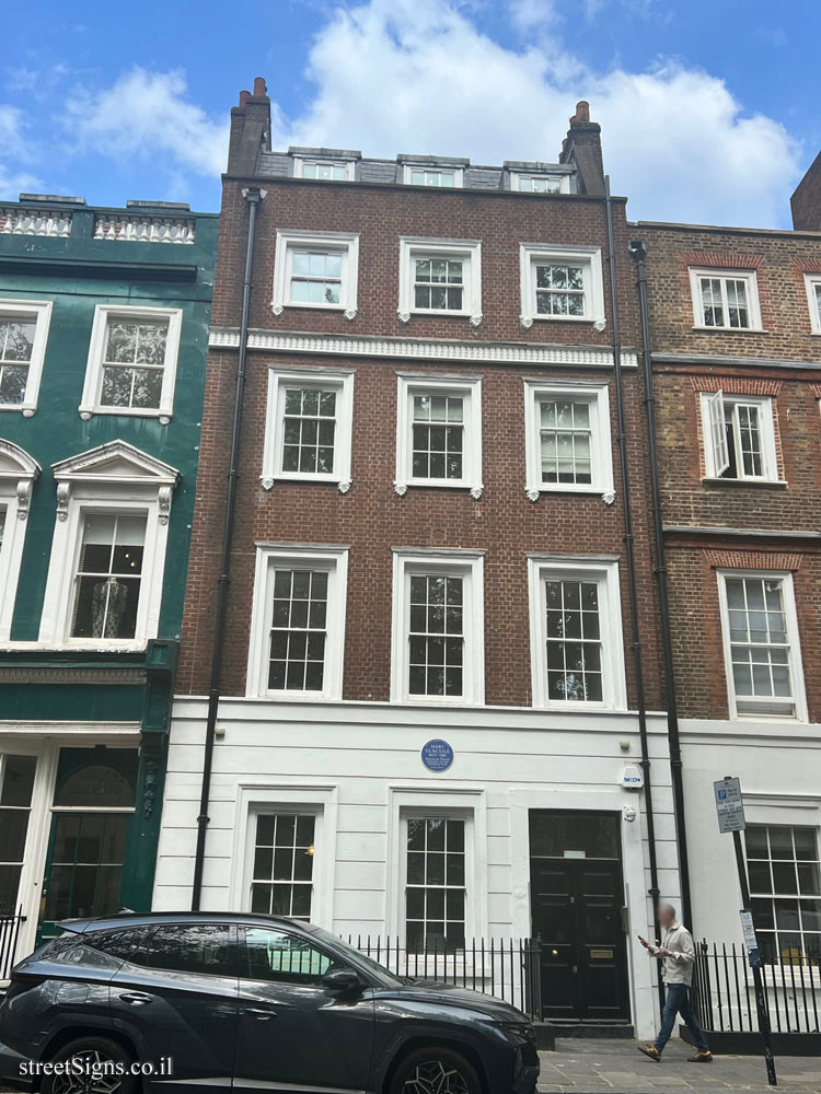 London - Commemorative plaque at the place where nurse Mary Seacole lived - 14 Soho Square, London W1D 3QN, UK