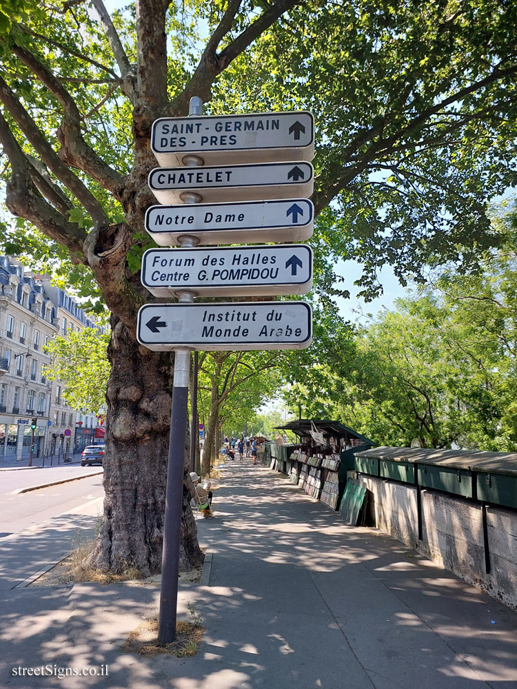 Paris - Direction sign for sites in the area (2) - 3 Port de la Tournelle, 75005 Paris, France