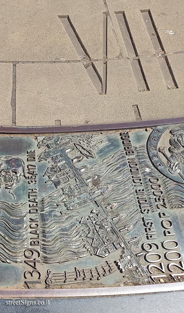 London - Sundial at Tower Hill Station - First Stone London Bridge