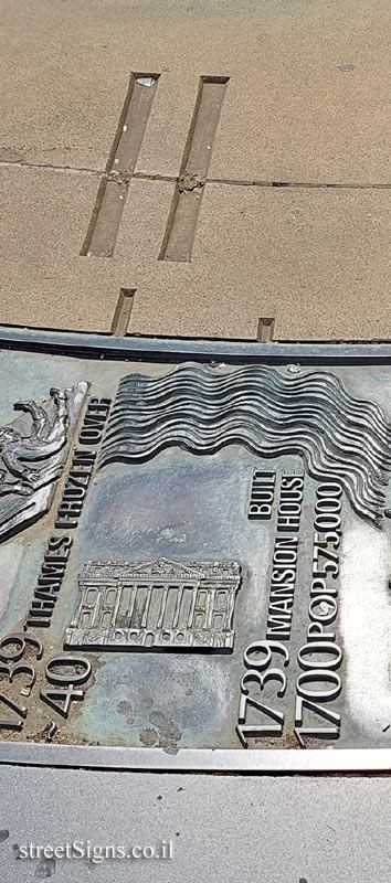 London - Sundial at Tower Hill Station - Mansion House Built