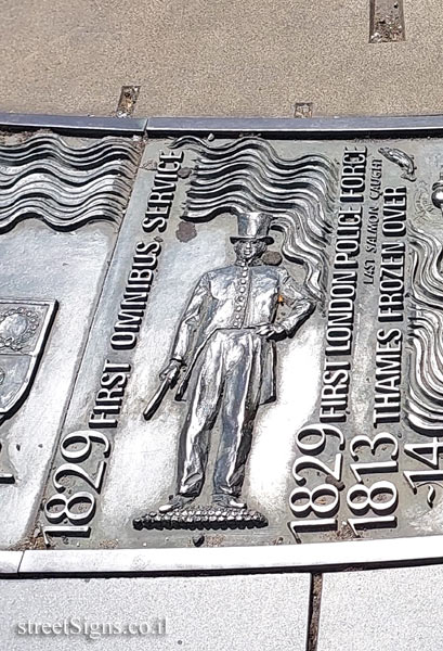 London - Sundial at Tower Hill Station - First London Police Force