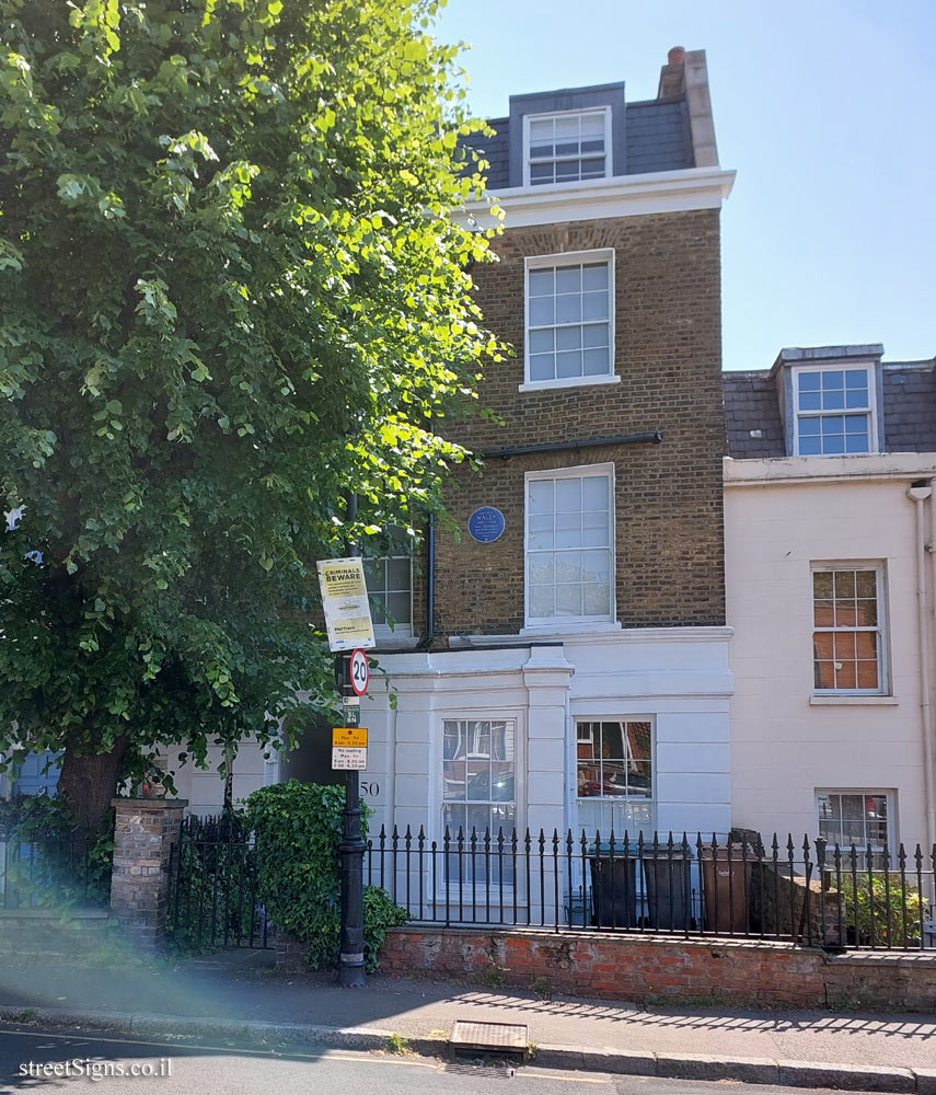 London - commemorative plaque at the place where Sinologist Arthur Wiley lived - 50 Southwood Ln, London N6 5EB, UK