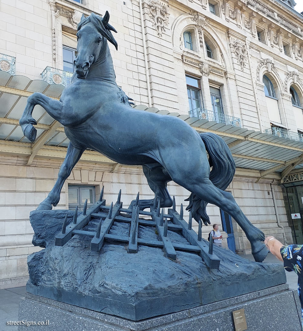 Paris - Musée d’Orsay - "Harrow horse" outdoor sculpture by Pierre Louis Rouillard - Musée d’Orsay, 75007 Paris, France