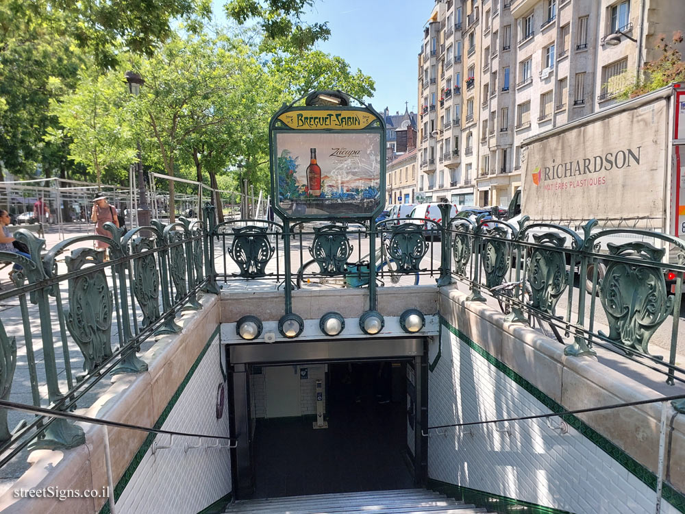 Paris - 100 Years of Metro History - 1900 - Guimard small entrance - Bréguet - Sabin, 75011 Paris, France