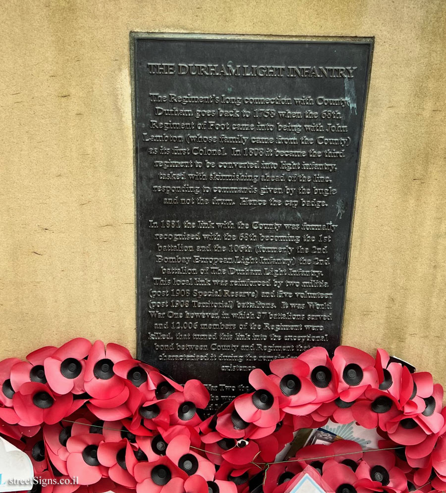 Durham - A monument commemorating the Durham Light Infantry - Market Place, Durham DH1 3NJ, UK