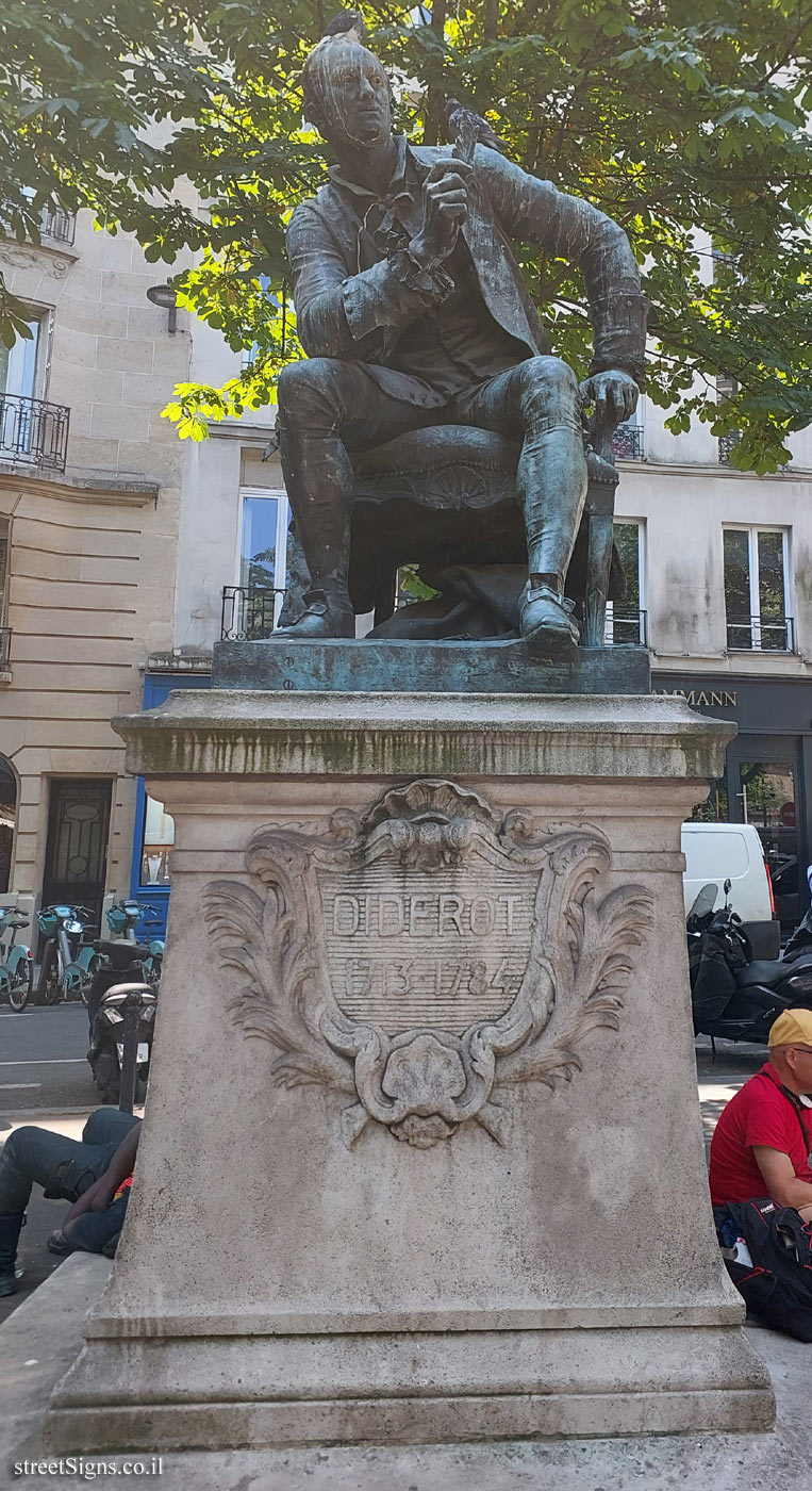 Paris - the statue of Denis Diderot - Saint-Germain-des-Prés, 75006 Paris, France