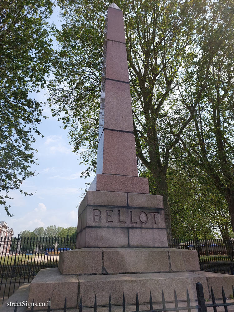 London - Greenwich - obelisk commemorating Joseph René Bellot - Thames Path, London SE10, UK