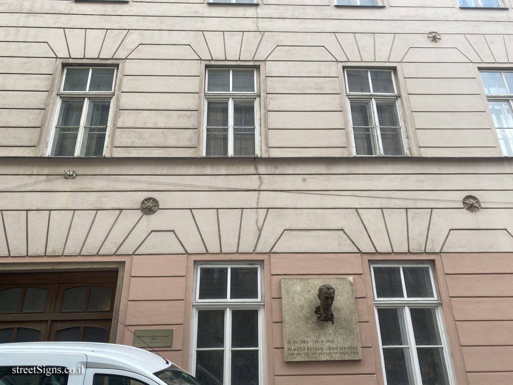 Brno - Brno center - commemorative plaque to the poet and playwright Jiří Mahen - Solniční 240/12, 602 00 Brno-střed-Brno-město, Czechia