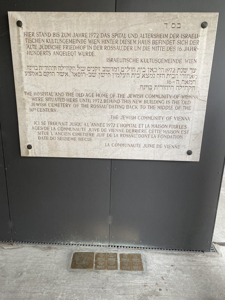 Vienna - memorial plaques (Stolpersteine) for the residents of the Jewish retirement home - Seegasse 9, 1090 Wien, Austria