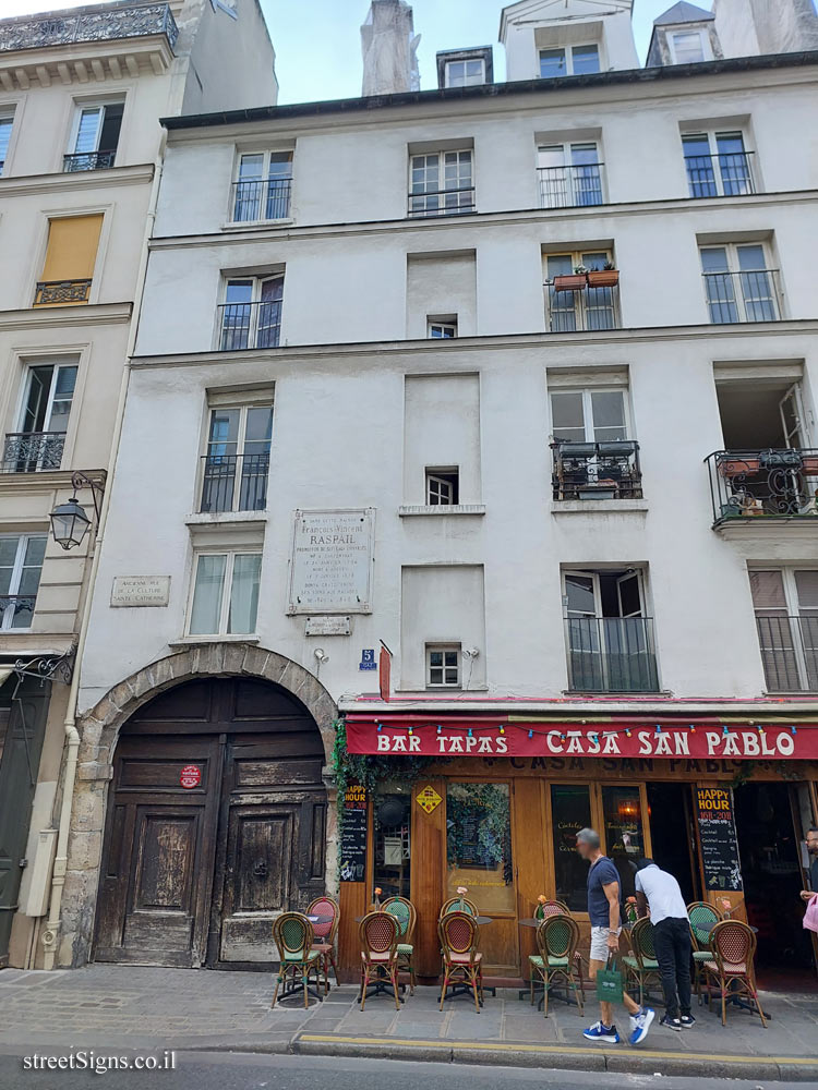 Paris - the house where the chemist and politician François-Vincent Raspail helped the poor - 5 Rue de Sévigné, 75004 Paris, France