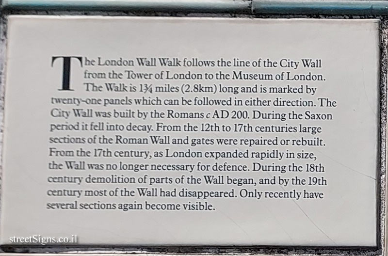 London - The London Wall Walk - Text 1 - Tower Hill, London EC3N 4DR, UK