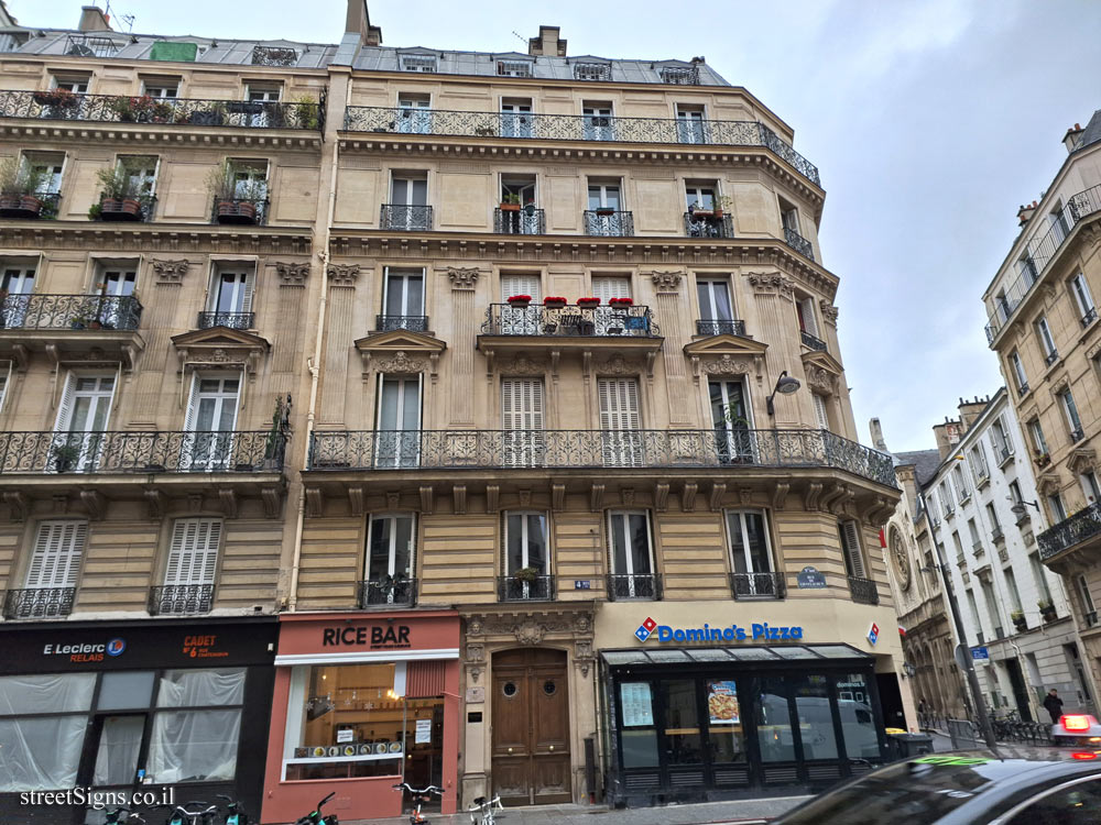 Paris - the house where the Filipino hero José Rizal lived - 4 bis Rue de Châteaudun, 75009 Paris, France