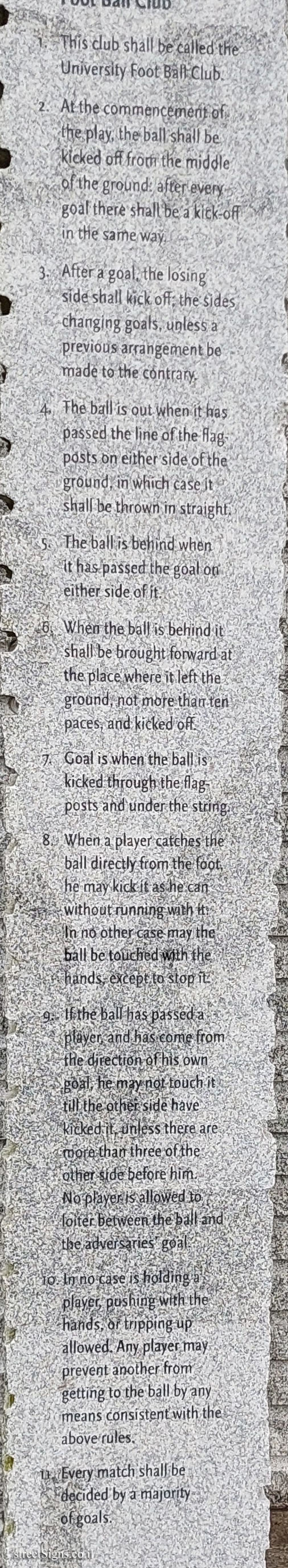 Cambridge - Cambridge Football Rules - The Busway Parkside, Cambridge CB1 1LY, UK