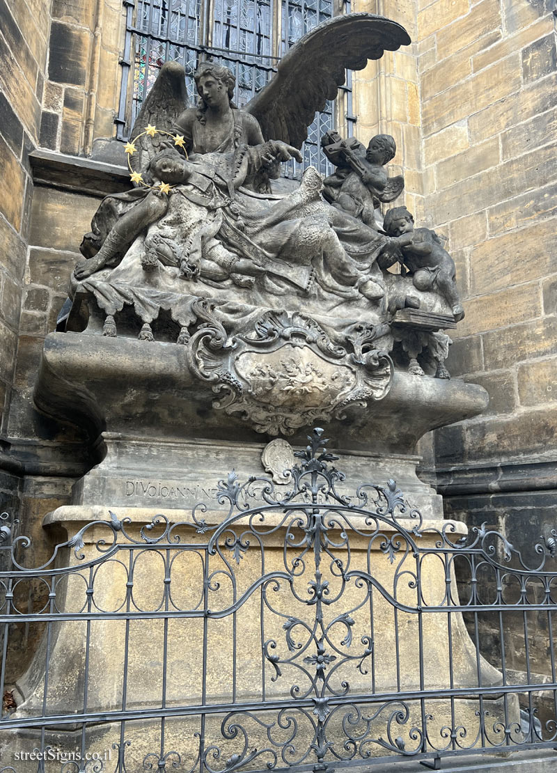 Prague - Statue of John of Nepomuk outside St. Vitus Cathedral - 2, Třetí nádvoří Pražského hradu 48, 119 00 Praha 1-Hradčany, Czechia