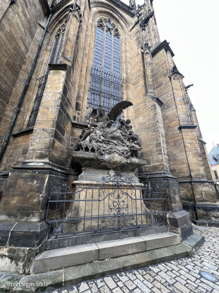 Prague - Statue of John of Nepomuk outside St. Vitus Cathedral - 2, Třetí nádvoří Pražského hradu 48, 119 00 Praha 1-Hradčany, Czechia