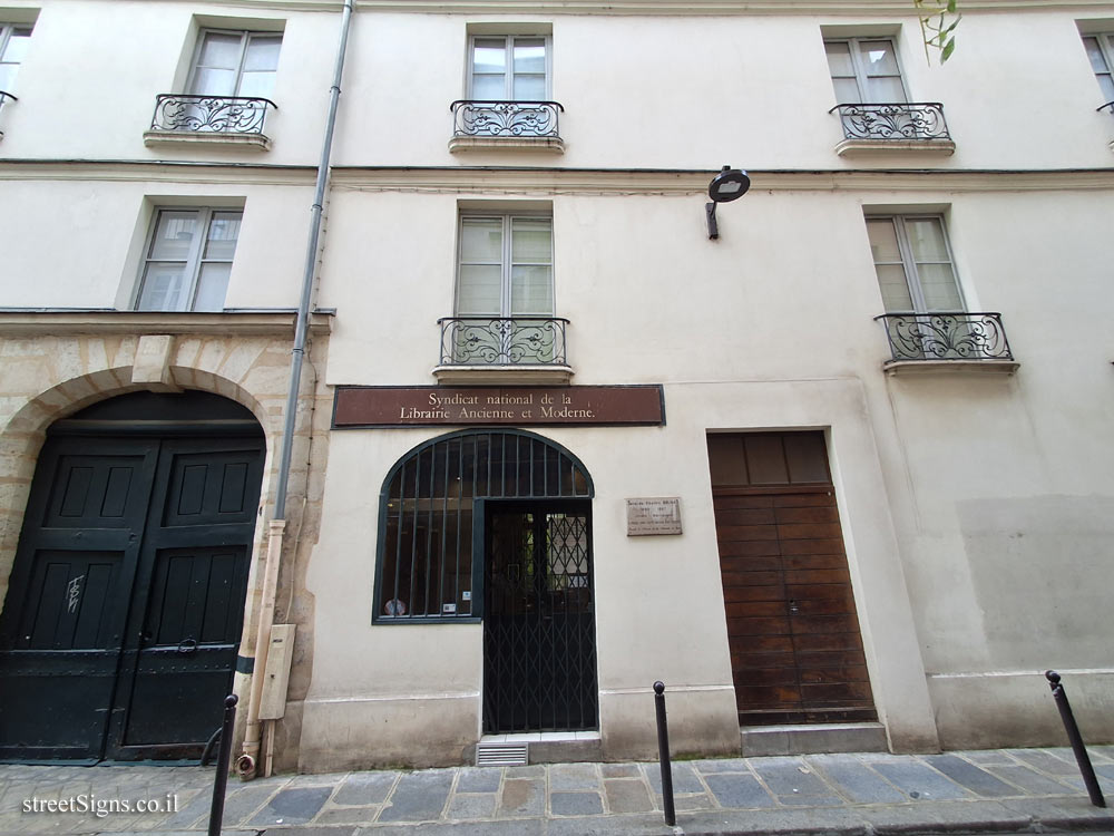 Paris - the place where the bibliographer Jacques Charles Brunet published his famous book - 4 Rue Gît-le-Cœur, 75006 Paris, France