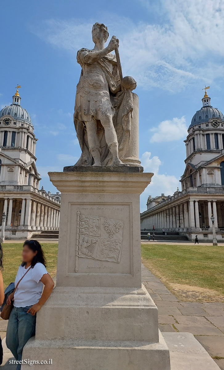 London - Greenwich - Statue of King George II - Greenwich Peninsula, London, UK