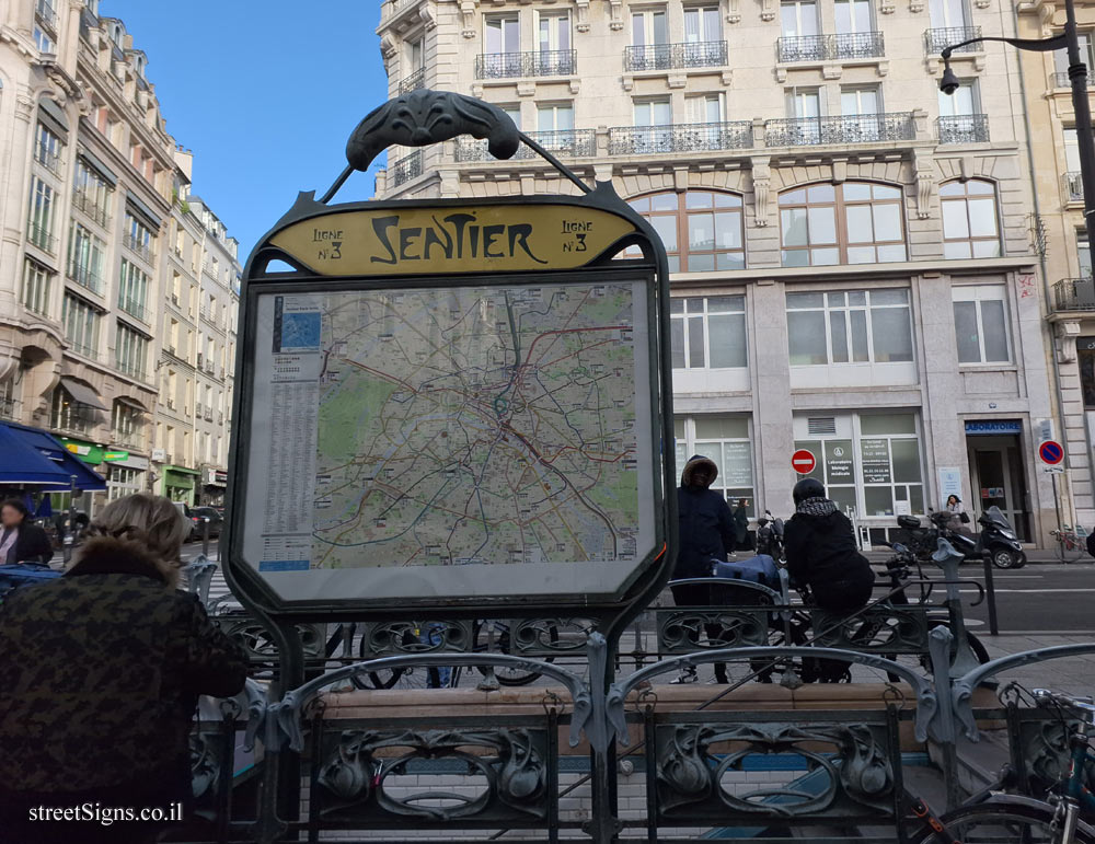 Paris - the entrance to the Sentier metro station