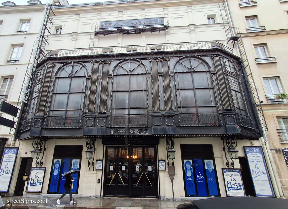 Paris - History of Paris - Théâtre des Bouffes-Parisiens - 2 Rue Monsigny, 75002 Paris, France