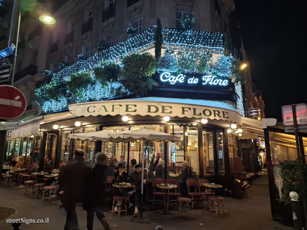Paris - History of Paris - Café de Flore - 172 Bd Saint-Germain, 75006 Paris, France