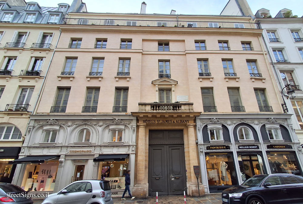 Paris - the house where the Marquis de la Fayette married Marie Françoise de Noailles - 211 Rue Saint-Honoré, 75001 Paris, France