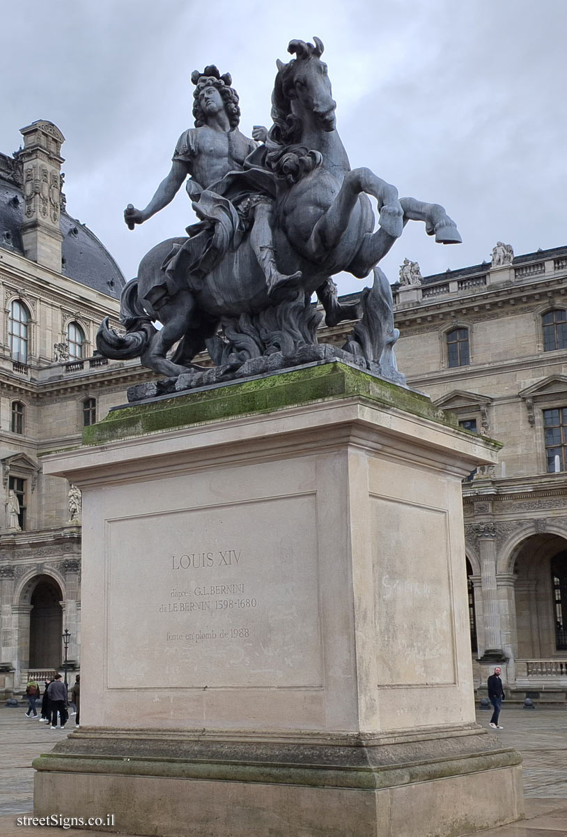 Paris - The statue of Louis XIV in the courtyard of the Louvre Museum - 8 Pl. du Carrousel, 75001 Paris, France