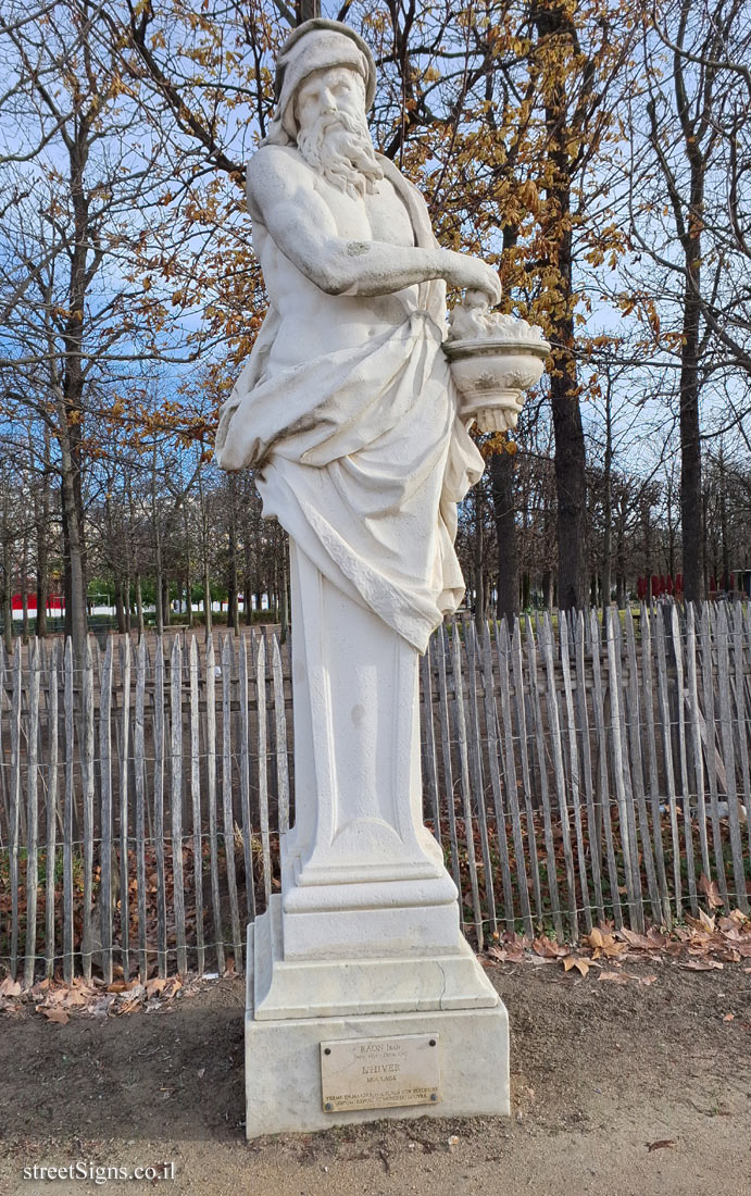 Paris - Tuileries Gardens - "The Winter" outdoor sculpture by Jean Raon - Louvre - Tuileries, Paris, France